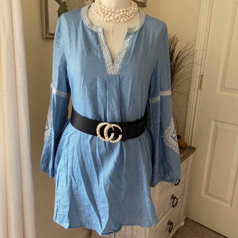 Denim mini dress